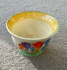 Unusual Original Clarice Cliff Autumn Crocus Sugar Bowl in great condition