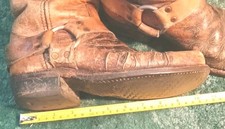 Brown Leather Mid-Calf Harness boots. Men's 7.5-8 or Women's Size 9