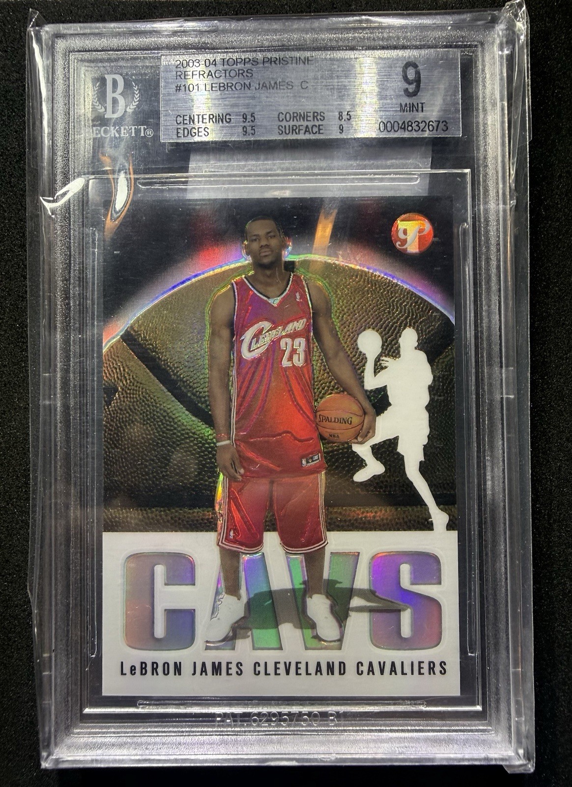 LEBRON JAMES 2003-04 TOPPS PRISTINE #101 ROOKIE REFRACTOR /1999 - BGS 9