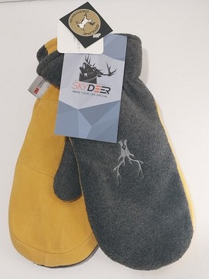 SKYDEER Deerskin Mittens for Men  Women 3M Thinsulate Insulated Cold Weather (L)