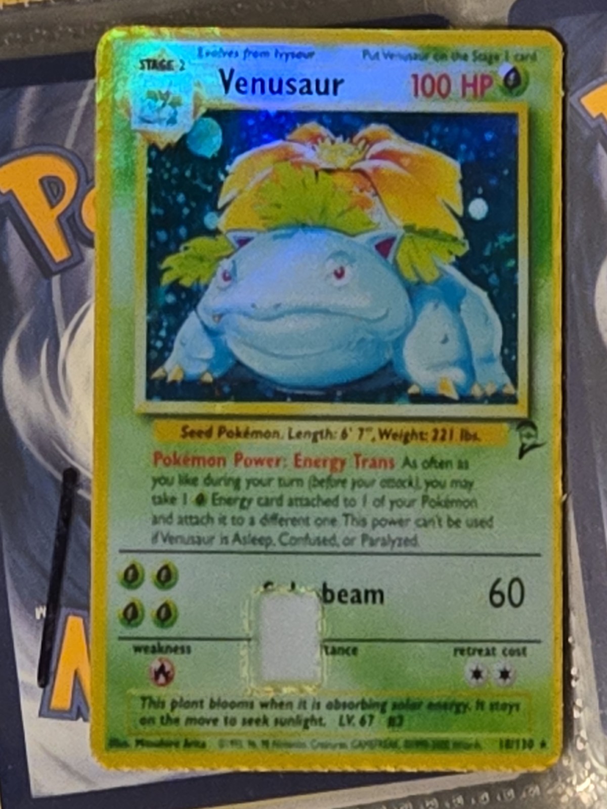Venusaur 018/130 Credit Card STICKER Skin Holo (152)