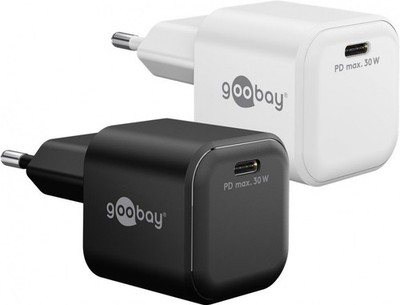 Goobay USB-C  PD GaN Schnellladegerät Nano (30 W) schwarz