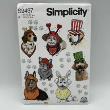 Simplicity R11341 Pattern Pets Dogs Cats Accessories Hat Bow Tie Cap Beret UC FF