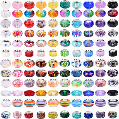 240 Assorted European Craft Beads Large Hole for DIY Jewelry Making