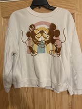 Disney Parks Mickey Minnie Embroidered Cropped Sweatshirt Women's Size L