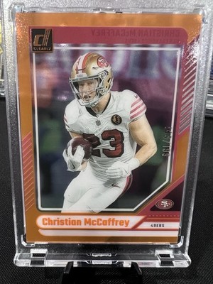 2024 Panini Clearly Donruss Christian McCaffrey #46 Orange /199 W/ Mag Case