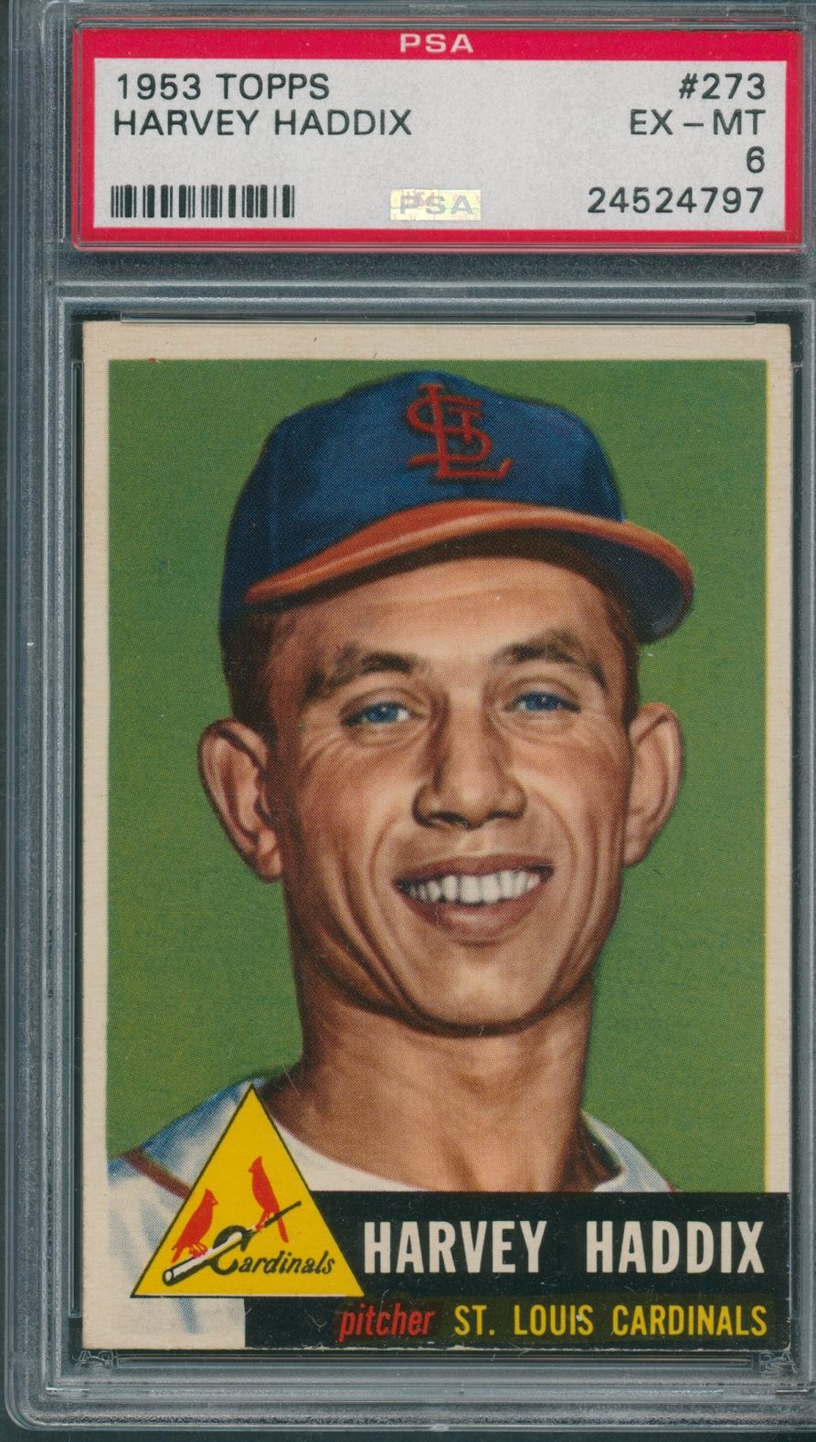 1953 Topps #273 Harvey Haddix PSA EX-MT 6 *4797