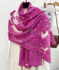 Organza Silky Meshes Wrap Floral Print Scarf  Premium Shawl Stole Hijab 190/70cm
