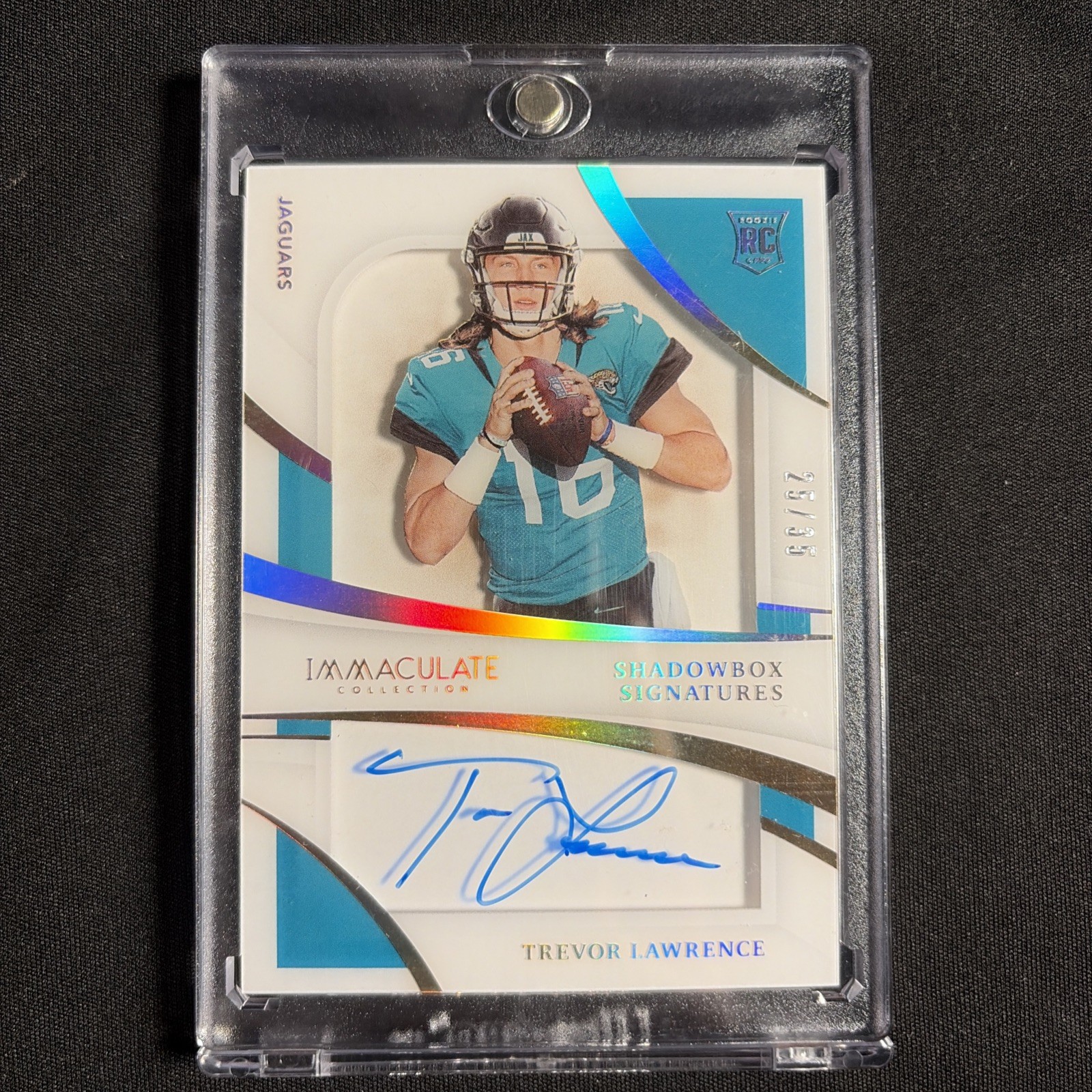 2021 Panini Immaculate Shadowbox Signatures Trevor Lawrence #ISS-1 /35 (AU, RC)
