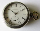 Antique Elgin Pocket Watch 18 size 7 jewels Silverine case RUNS
