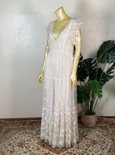 NWT Ulla Johnson Fifi Embroidered Maxi Dress in Pearl White - Sz. 4 / Small