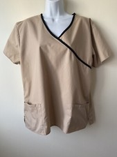 JUST LOVE WOMENS BEIGE SCRUB TOP SIZE XL