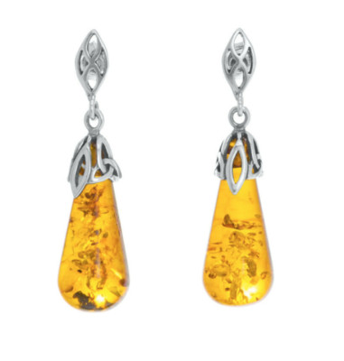 Boucles d'Oreilles Argent Ambre Goutte | EXCALIBUR Bijoux Boucles d'Oreilles Argent Ambre Goutte | EXCALIBUR Bijoux