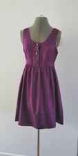 New Marc Marc Jacobs Fit Flare Dress Women UK Size 8 Silk Purple Casual Vintage