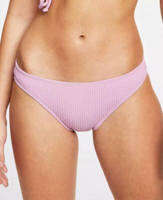 Salt + Cove Juniors Sandy Rib Dusty Lilac Textured Hipster Bikini Bottoms Size L