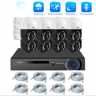 8MP 4K HD PTZ WIFI IP POE Home Security Camera 8CH NVR Video CCTV Surveillance