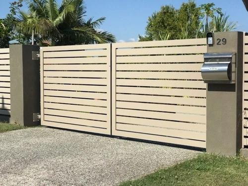 Custom - SQM PRICE - Kits Aluminium Slat Gates Made to Measure CREAM Fences - Picture 9 of 10
