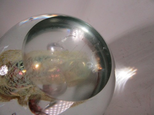 Fermacarte ROBERT EIKHOLT Art Glass 1992 giallo chiaro firmato 3 1/2" - Foto 6 di 6