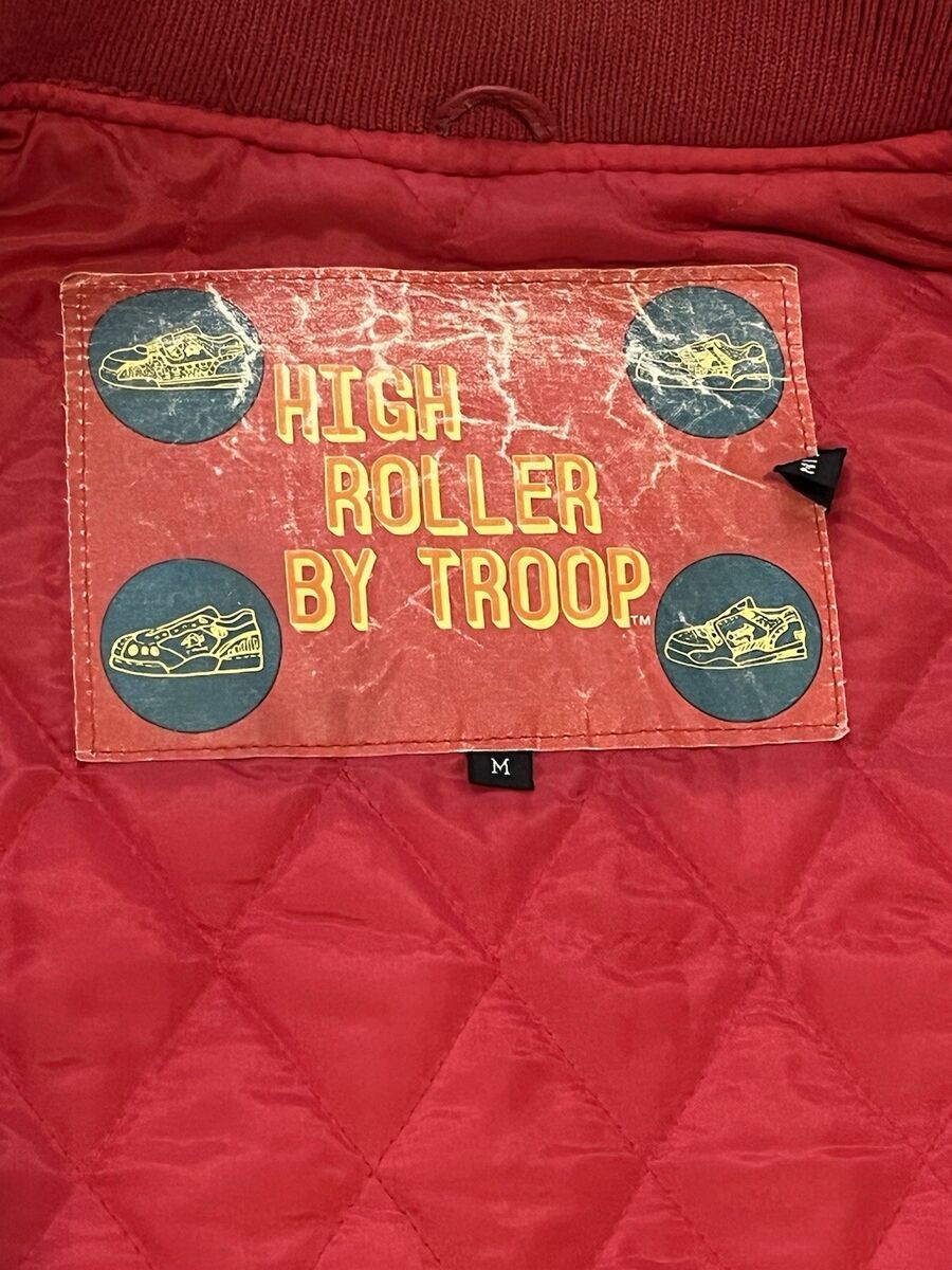 Vintage 80's Troop High Roller Red Leather Hip Hop Jacket Sz Vintage 80's Troop High Roller Red Leather Hip Hop Jacket Sz