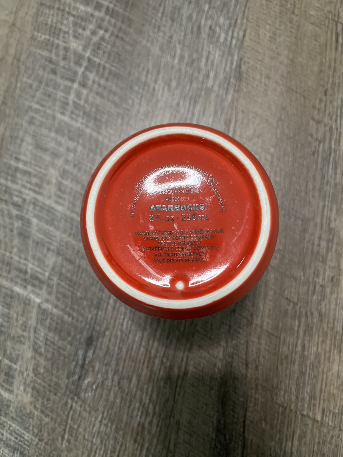 Starbucks Holiday Ceramic Travel Tumbler 8oz w/o Lid Peppermints Pink