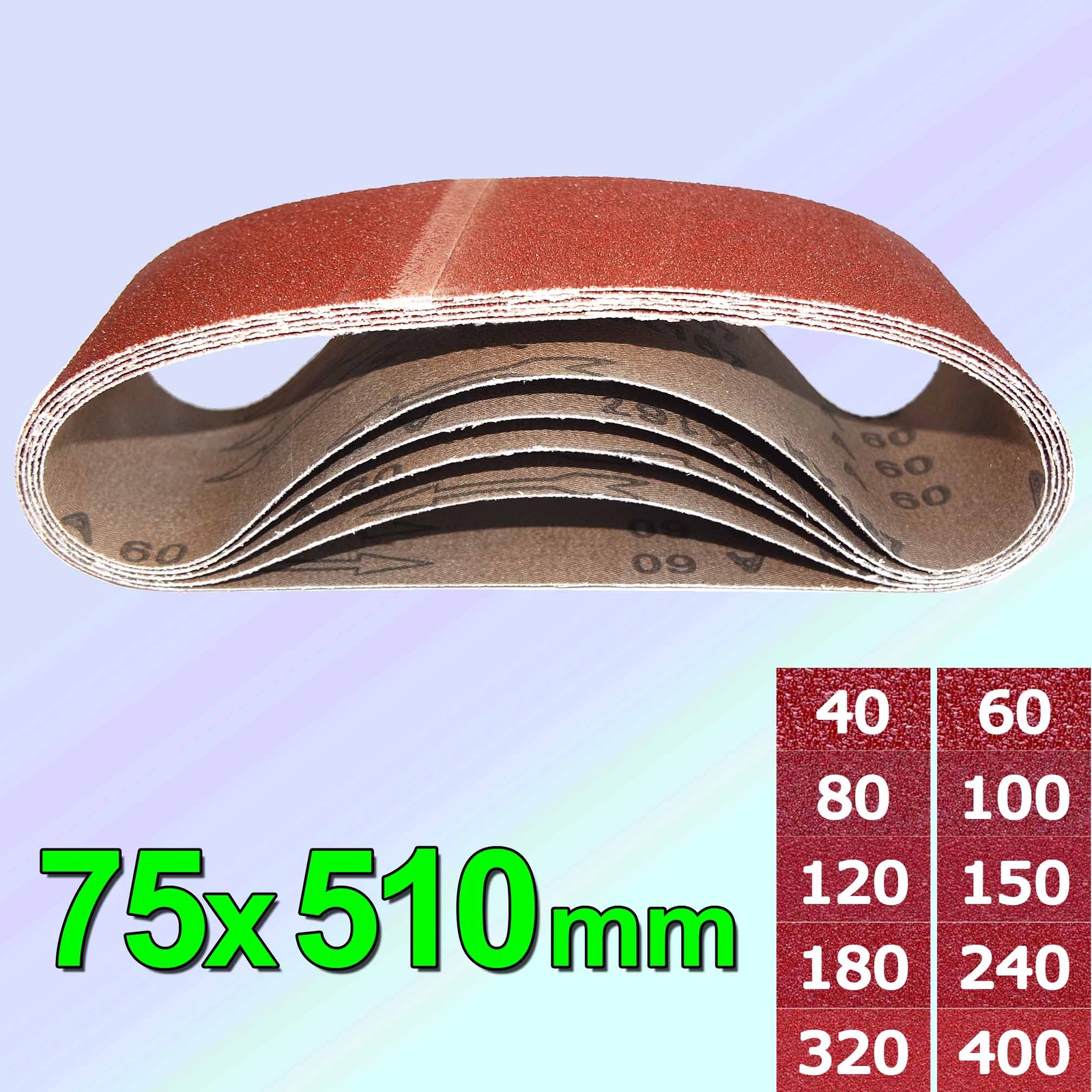 5 Schleifbänder 50x686mm Korn 40-400 | Gewebeschleifbänder Für Bandschleifer | Für Holz, Metall, Kunststoff