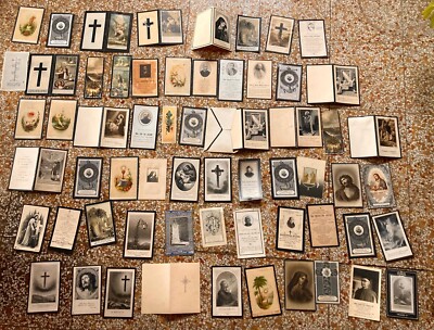 RARE ANCIENT LOT ORIGINAL DEATH CARDS : Stunning & Special - 1900's ITALY !!!