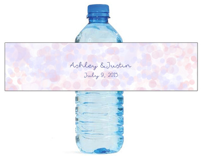 100 Soft Bokeh wedding anniversary Engagement party Water Bottle Labels