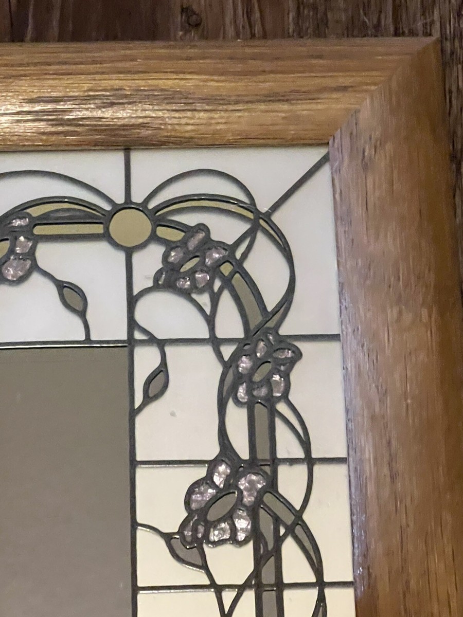 MCM Windsor Art Marsel Wood Framed Wall Mirror Floral Scrolls