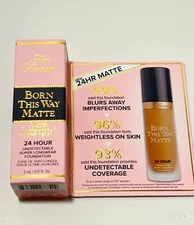 Too Faced Born This Way MATTE Oil Free 24Hr Makeup Foundation .17 oz / 5 ml NIB