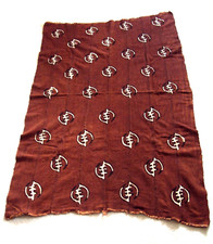 ELABORATE VINTAGE 5.5FT AFRICAN HANDMADE MUDCLOTH TEXTILE Hand Dyed HUGE