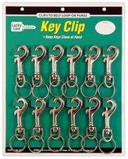 Lucky Line 45112 Nickel Plated Zinc Bolt Snap with Ring 12 Per Card