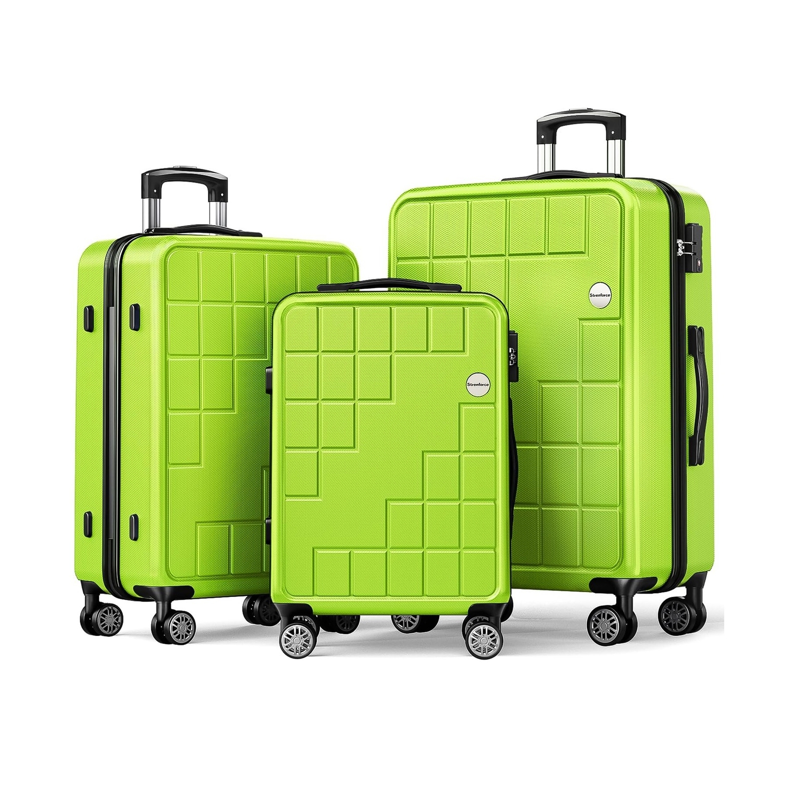 Luggage Sets ABS 3 Piece Set Lightweight Suitcase Sets with Spinner Wheels TS...