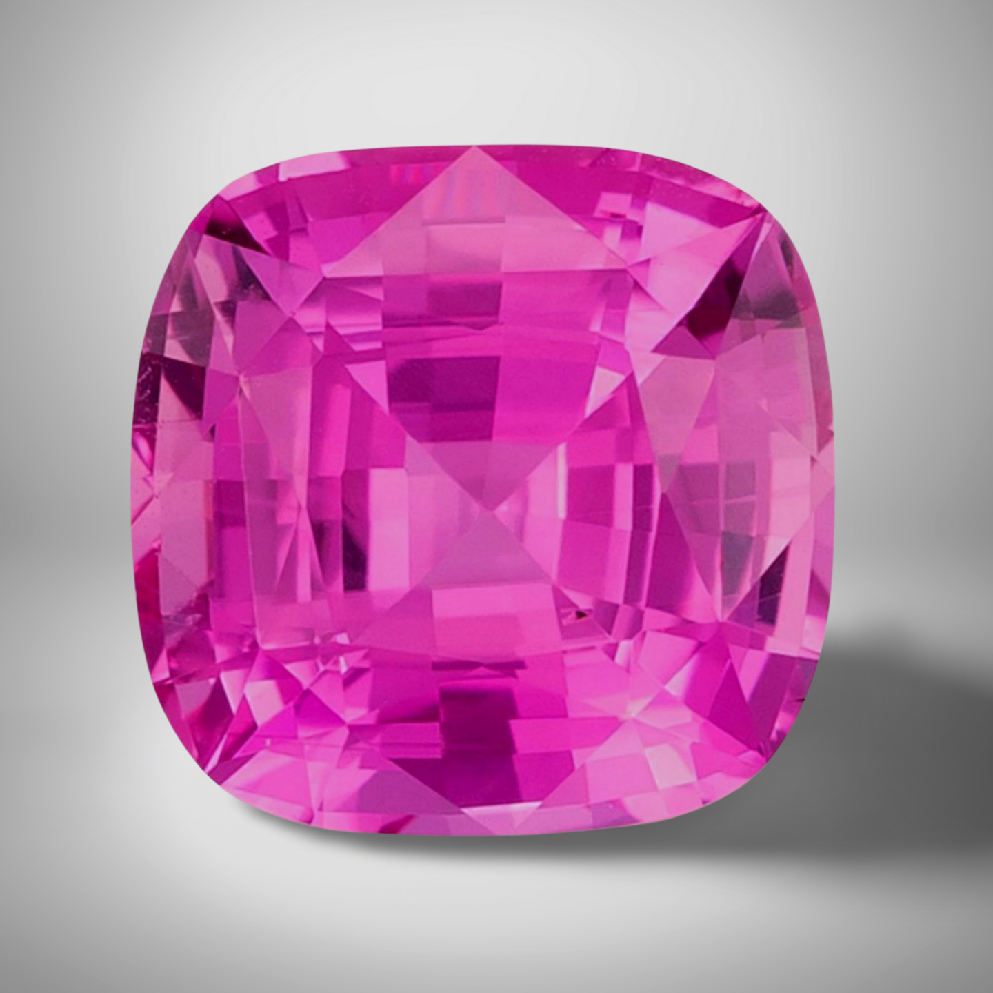 Pink Sapphire Cushion Cut Gemstone 3.1 Cts - 9 mm VVS Loose Gem