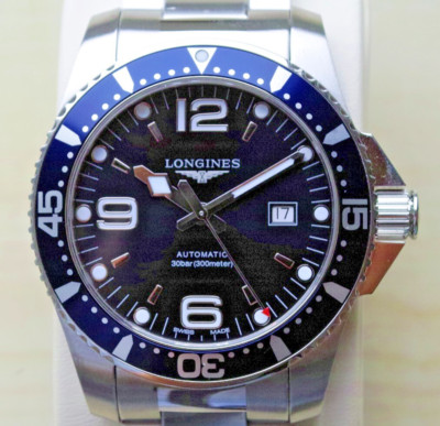 LONGINES Herren HYDROCONQUEST Diver 300m 44mm Blue Ref. L3.841.4.96.6  FULL SET