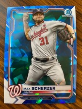2021 Bowman Chrome Sapphire MAX SCHERZER Base Vet Refractor #77