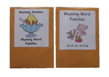 2 Teacher Made Elementary Literacy Center Resource Games Rhyming Word Families