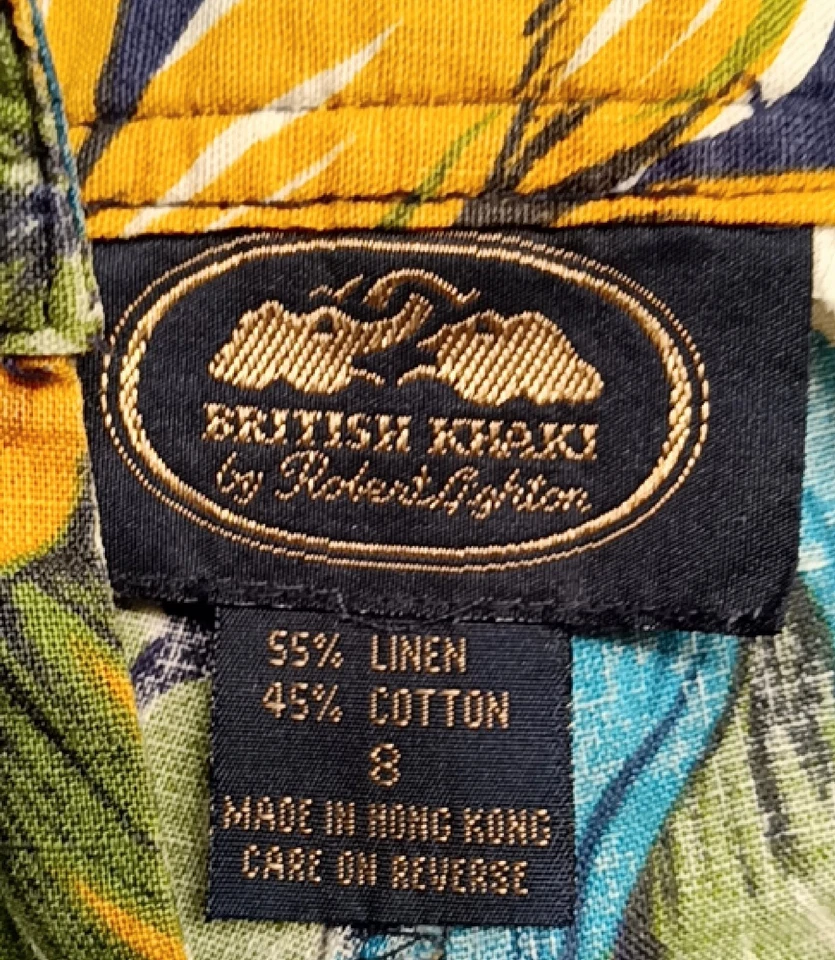 British Khaki Floral Bermuda Shorts Zipper Resort Casual Women Size 8 - Image 2 of 4