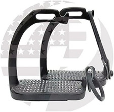 4"/4.25''/4.50''/4.75"/5" Black Matte Peacock Horse Stirrups Black Equestrian Sa