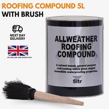 Flat Roof Waterproofing Compound 5L with Application Brush – Water Proof Coating
