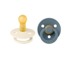 BIBS Pacifiers Colour Collection 0 Months Pack of 2 Ivory/Petrol
