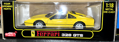 FERRARI 328 GTS YELLOW by ANSON OLD RELEASE 1:18 BRAND NEW IN BOX