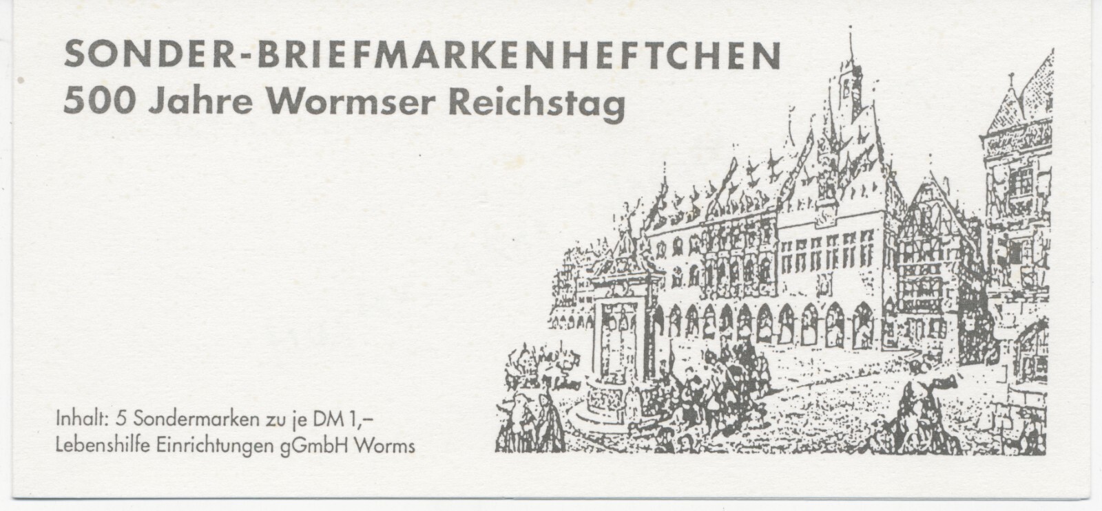 FEDERAL REPUBLIC 1995, 500. Anniversary of the Convocation of the Reichstag in Worms – SOND
