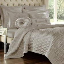 J Queen New York Satinique Quilted Full/Queen Coverlet Only Silver New