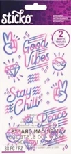 Sticko 2 Sheets Good Vibes Peace Stickers Planner Papercraft Crafts Scrapbook