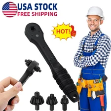 2-in-1 Ratchet Drill Chuck Key Wrench – Universal Chuck Key Replacement Tool for