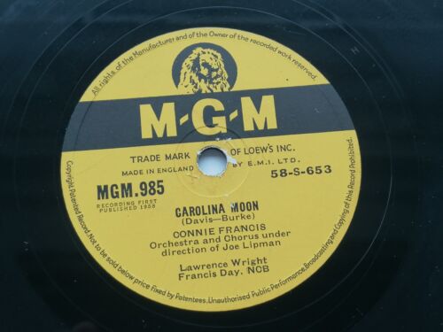 CONNIE FRANCIS 1958 UK 78 STUPID CUPID M-G-M .985 - Picture 5 of 6