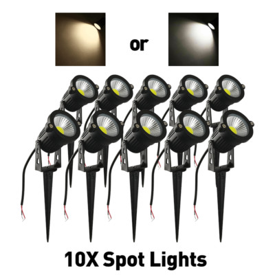 10X LED 12V Spotlights Garden Forntyard Low Voltage Spike Light Cool/Warm White