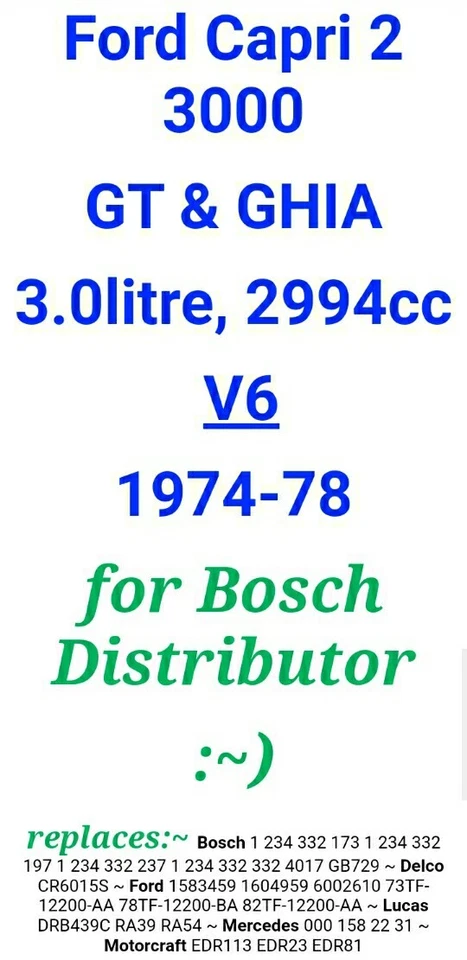 Ford Capri MK2 3.0 V6 с рычагом распределителя ротора Bosch Motorcraft 1583459 EDR81 - Изображение 2 из 2