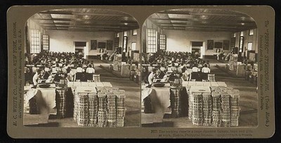 Large cigarette factory,boys/girls at work,Manila, Philippine Islands  1907