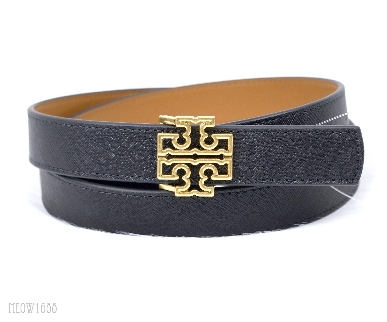 Tory Burch Britten reversible logo 1” belt size M 31 